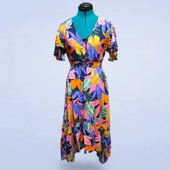 Abel the Label x Anthropologie Tropical Leonard Dress - Size Medium - Picture 2 of 9